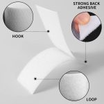 Sticky Back Hook Loop Fastener | 1 x 3 Inch 24 Sets | Aniced Double Sided Sticky Strips with Adhesive Backed for Remote Control - Black - Image 2
